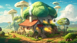 治愈 蘑菇房屋