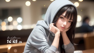 卫衣可爱少女