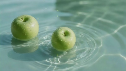 青苹浮水，清爽一夏