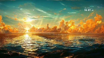 治愈海 夕阳美景