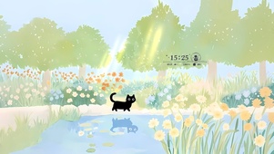 溪边散步猫咪