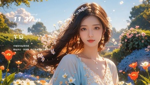 唯美鲜花美女