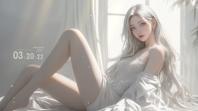 4K白发长腿美女