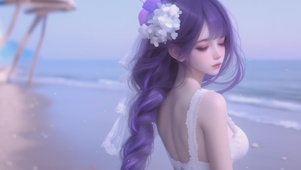 海边可爱新娘