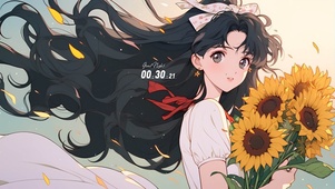 治愈手绘 向日葵少女