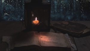 雨夜在窗前读书