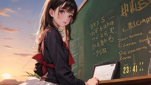 认真学习的女孩