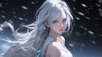 4k古风白发女生