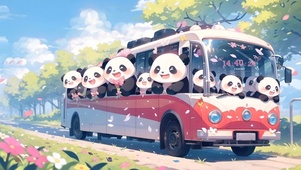 郊游的熊猫