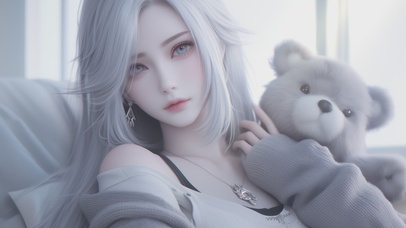 小熊和可爱美少女