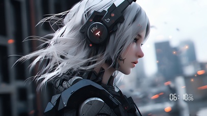 穿战甲的白发女孩