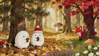 治愈系秋天森林团子