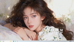 可爱长发女孩桌面主题