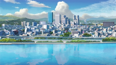 蓝天白云下的城市