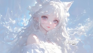 唯美白猫少女