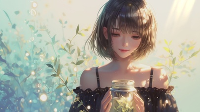 唯美短发女孩-春日新生