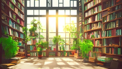 阳光绿植书房