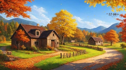 红枫树下的小屋