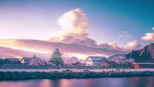 治愈夕阳村落