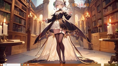 4k图书馆白毛黑丝美少女