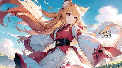 轻风中快乐滑行的狐妖小红娘