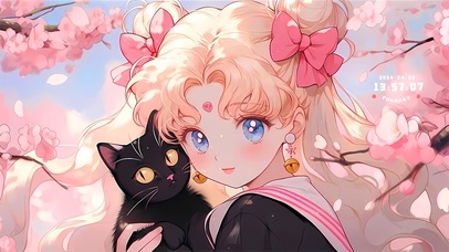 樱花少女与黑猫