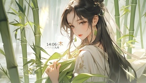 古风温婉竹林女孩