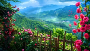 玫瑰清新有氧山谷