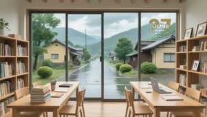 窗外下雨