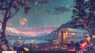 童话世界里的房车-桌面主题