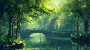 绿色山水丛林