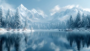 雪山冰湖