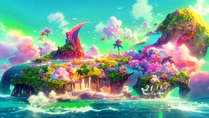唯美梦幻海上小岛