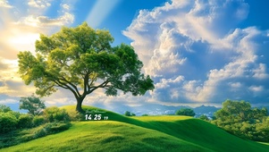 护眼户外蓝天绿树