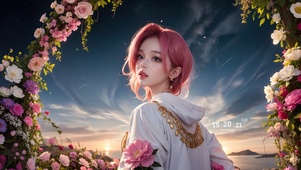 4k高清AI玫瑰美女