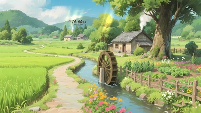 护眼夏日乡村溪流