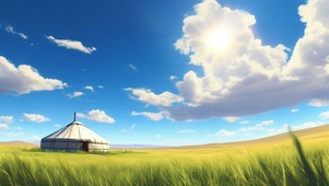 草原白云晴朗