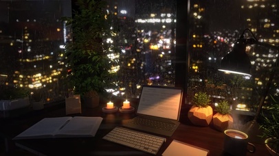 城市夜景学习氛围