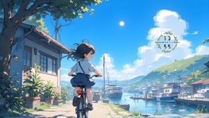 清凉夏日骑车