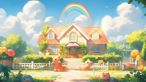 彩虹插画小屋