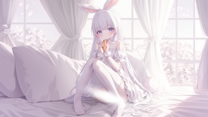 雪墨壁纸丨神里绫华丨兔耳少女丨