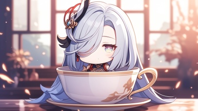 原神壁纸丨申鹤丨茶杯人丨