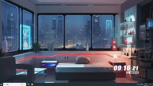 雨夜城市桌面主题