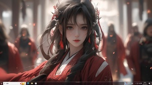 古风红裙美少女