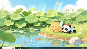 悠闲夏日荷塘