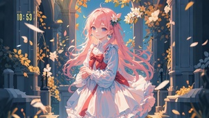 4K 粉发甜美动漫女孩