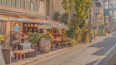 唯美治愈日系街道（带真实时间）