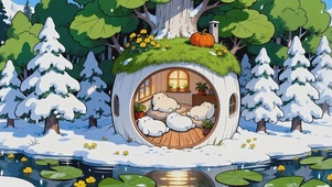 冬季冰雪暖和小屋