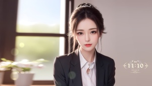 可爱丸子头女神