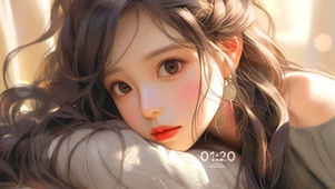 4k甜美星星眼女孩